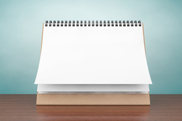 Fototapete - Old Style Photo. Blank paper desk spiral calendar