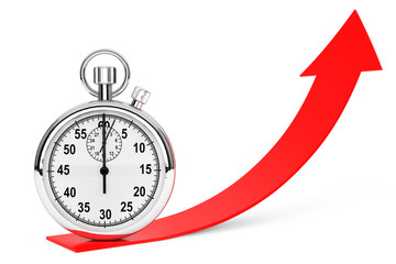 Poster - Stopwatch over red arrow