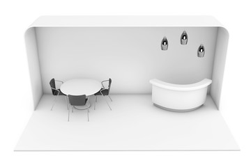 Poster - Trade Commercial Exhibition Stand. 3d rendering