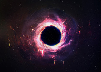 Wall Mural - Black hole in space
