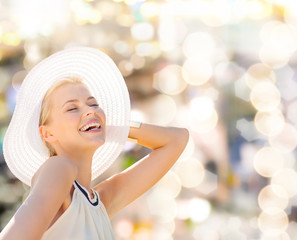 Canvas Print - beautiful woman enjoying summer outdoors