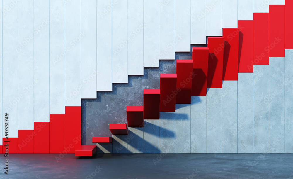 red stairs leading upward