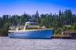 A photo of the National Park Service vessel Ranger III at Isle Royale National Park, in Lake Superior, Michigan, USA.