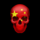 Fototapeta  - Chinese flag skull