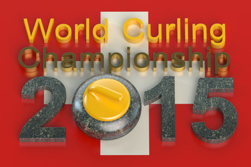 Fototapete - World Curling Championship 2015 Switzerland concept