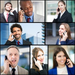 Canvas Print - Business people talking on the phone