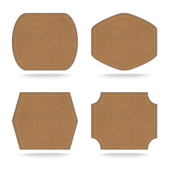 Sticker - Set of leather  tag on white background