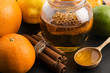 honey with citrus fruit and cinnamon