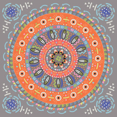 Wall Mural - Indian ornament, circular pattern in ethnic style