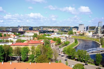 Wall Mural - View to the Vilnius city from Gediminas castle hill