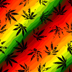 Poster - Hemp leaves