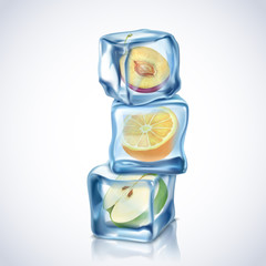 Sticker - Ice Cubes With Fruits