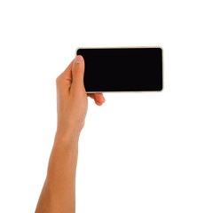 Poster - Man hand holding the smartphone
