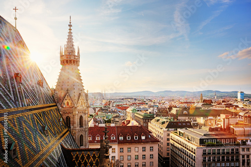 Vienna, St. Stephen’s Cathedral, view from north tower Poster