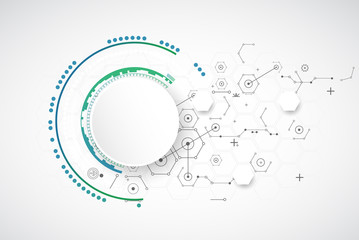 Abstract technology background with various technological elemen