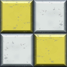 Seamless Relief Pattern Of Silver And Gold Squares With Beveled Edges