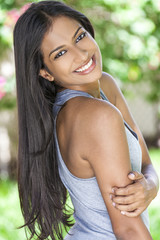 Wall Mural - Smiling Indian Asian Young Woman Girl