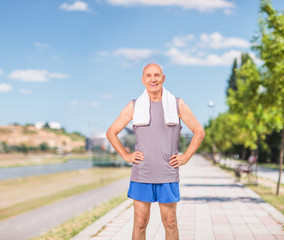 Sticker - Active senior standing on a sidewalk