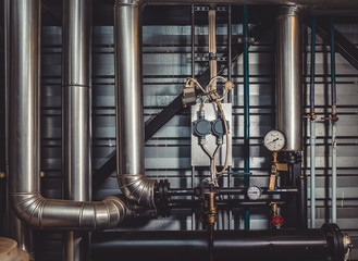 the pipes in the boiler room