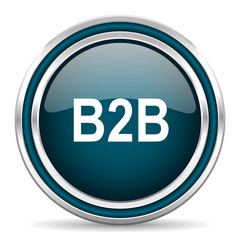Poster - b2b blue glossy web icon