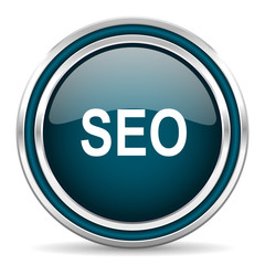 Aufkleber - seo blue glossy web icon