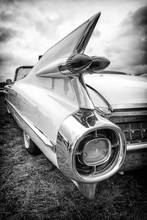 Old American Car In Black And White Style 
