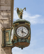 Ornate Clock In Chicago, A Gift In The 1920s To The Jeweler's Association. Sculpture Is Father Time.