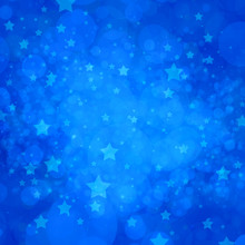 Blue Star Background Lights In Random Pattern