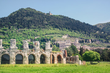 Gubbio theatre in a sunny day