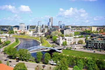 Wall Mural - View to the Vilnius city from Gediminas castle hill