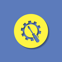 Wall Mural - Screwdriver and gear icon, vector illustration