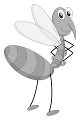 Wall Mural - Smiling mosquito in black and white