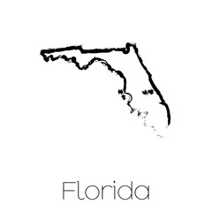 Wall Mural - Scribbled shape of the State of Florida