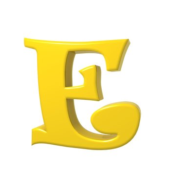 Letter E 3d illustration 