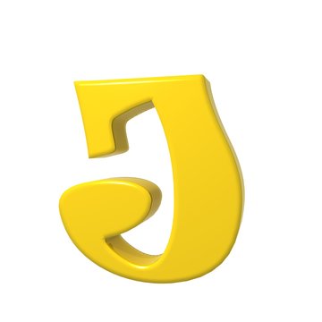 Letter J 3d illustration 