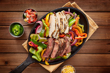 Rustic Fajita Skillet Meal With Steak And Chicken