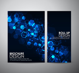 abstract background hexagons. brochure business design template or roll up.