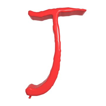 Halloween letter J 3d illustration 