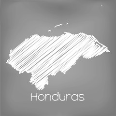 Wall Mural - Scribbled Map of the country of  Honduras