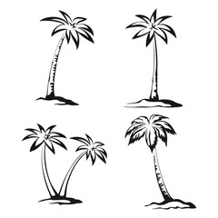 Wall Mural - Palm Trees Black Pictograms