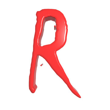 Halloween letter R 3d illustration 