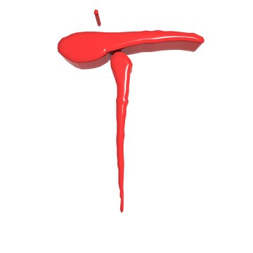 Halloween letter T 3d illustration 