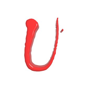 Halloween letter U 3d illustration 