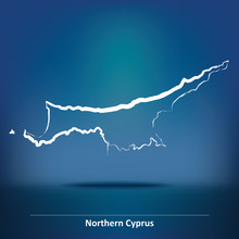 Doodle Map Of Northern Cyprus
