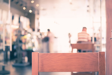 Leinwandbilder - Blurred background : Vintage filter ,Customer in Coffee shop blu