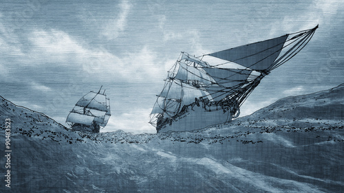 two sailboats sailing