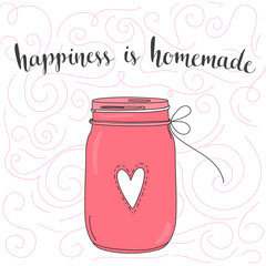 Wall Mural - Happiness is homemade. inspirational quote, typography art