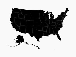 USA map in black with state borders