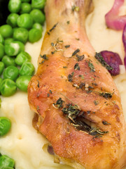 Canvas Print - Chicken With Potatoes and Peas