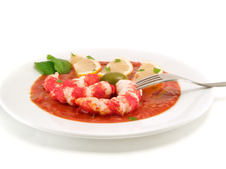 Sticker - Shrimps with tomato sauce